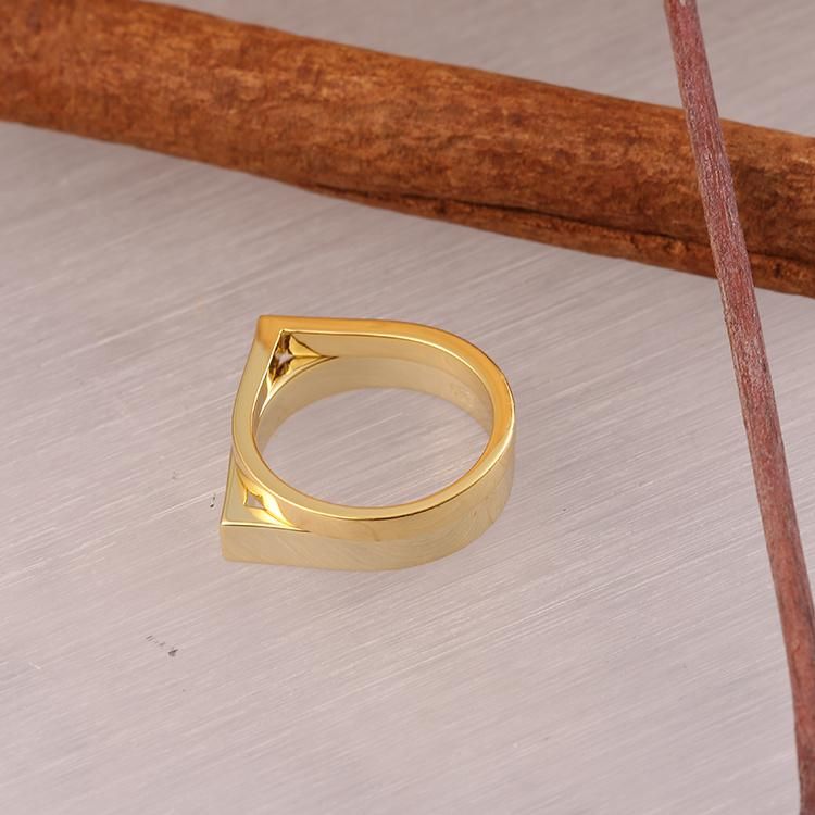 Gold Plated 925 Silver Fashion Accessories Luxury Elegant Jewellery Beauty Fashion Jewelry 2022 Trendy Women Fine Ring