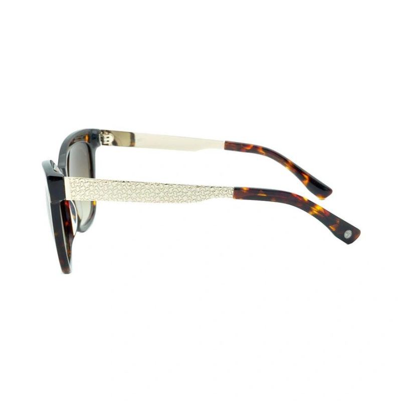 2017 Cat Eye Polarized Acetate Sunglasses with Metal Temple