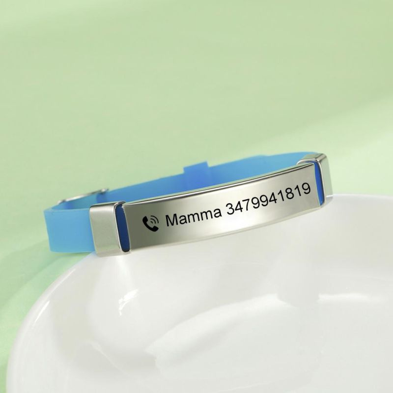 Personalized Magnetic Silicone Rubber Bracelets with Metal Clip