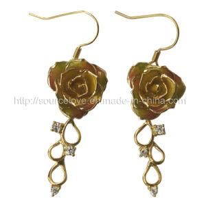 Fashion Accessory-24k Gold Rose Earrings (EH015)