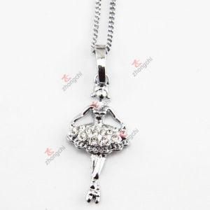 Fashionable Crystal Angel Girl Pendant Necklace for Gift