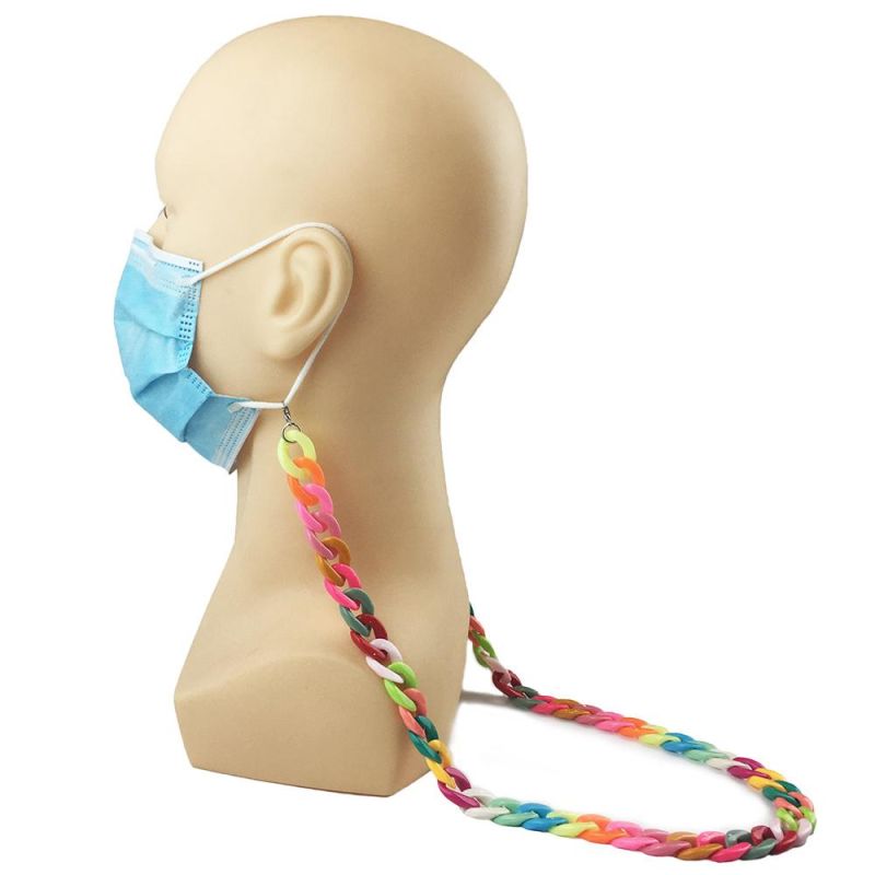 High Quality Matte Color Face Masking Acrylic Link Masking Chain for Kids