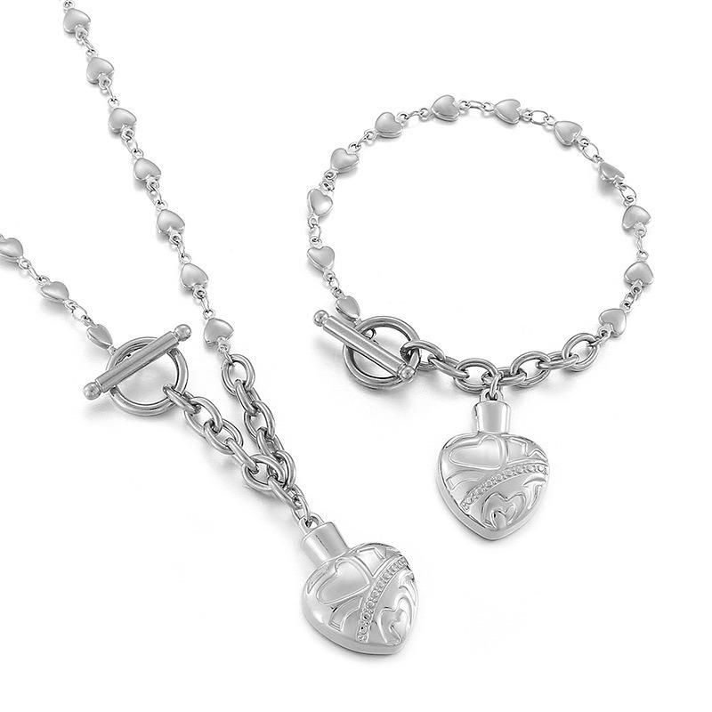 Manufacturer High Quality Custom Fashion Jewelry Set, Custom jewellery Set Stainless Steel, Women Fashion Heart Necklace Jewelry Set