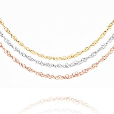 Wholesale Fashion Gold Plated Stainless Steel Singapore Chain Necklace Jewellery for Women Fashion Jewelry Making