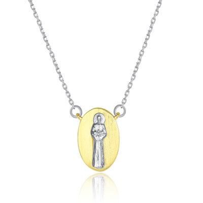 Mini Jewelry 925 Silver Jesus Christian Necklace for Man