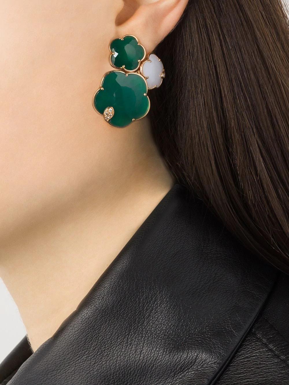 Fashionable and Elegant Flower Jade Earrings Jewelry