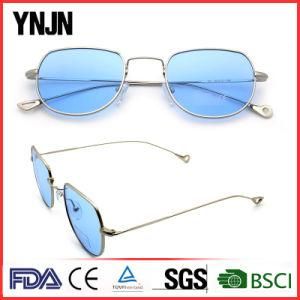 Promotional Clear Lenses Small Metal Square Metal Sunglasses (YJ-F3015)