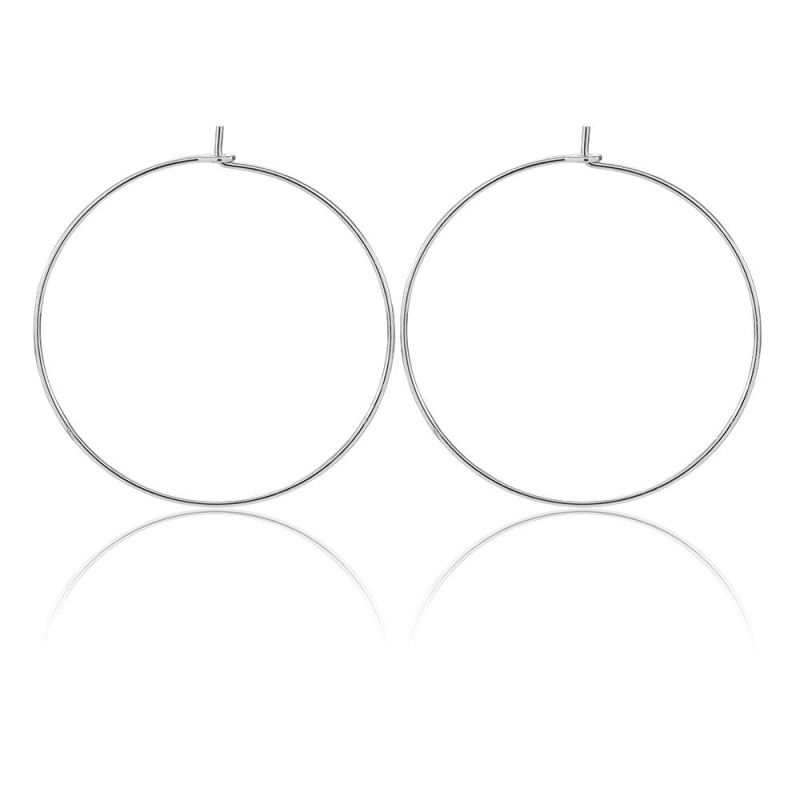 Fashion Simple 925 Sterling Silver Hoop Earrings with Gold Plated