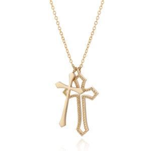 Christian Religion Double Cross Women Necklace Jewelry