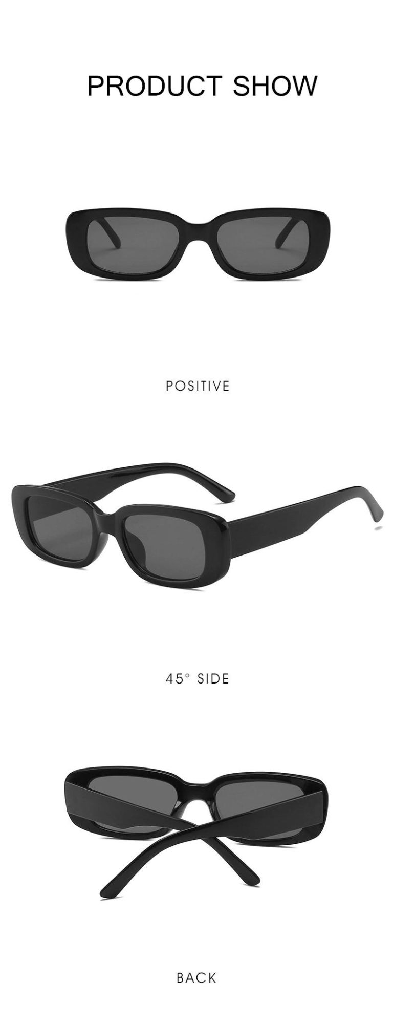 Fashion Retro Vintage Sun Glasses Cheap Plastic Designer Frames Small Oval Black Eyewears Trendy Sunglasses for Women