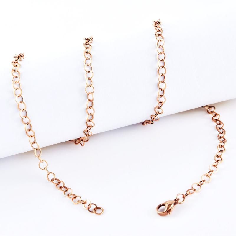 Stainless Steel Square Wire Circle Rolo Chain Link Necklace for Jewelry Making Accessories