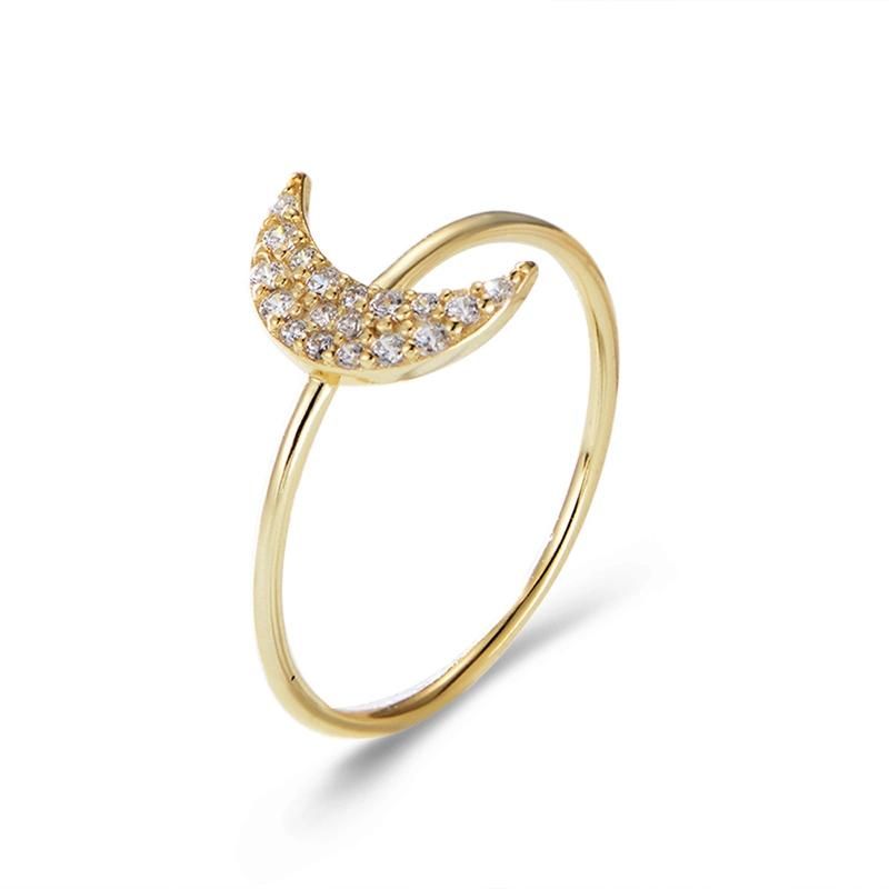 Wholesale 925 Sterling Silver Beautiful Crescent Moon Band Ring