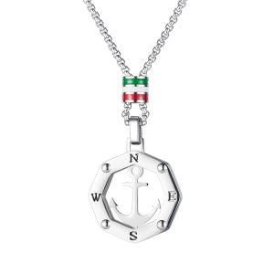 Stainless Steel Hollow Anchor Pendant Necklace