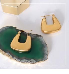 Women Fashion Jewelry Stainless Steel Square Hoop Earrings