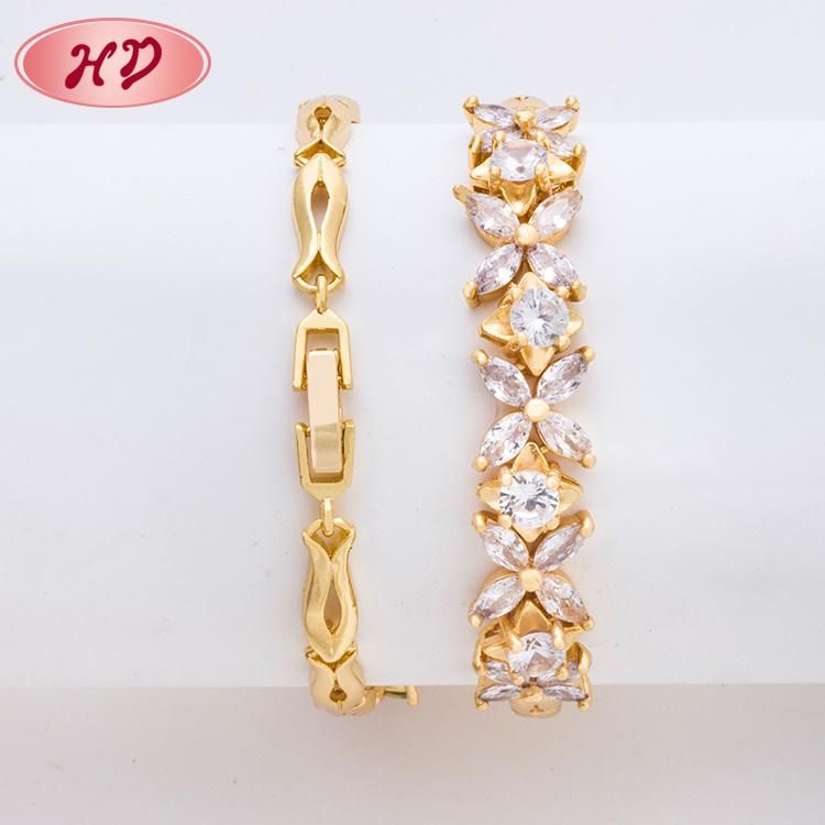 2020 Fashion Women Wedding 18K Rose Gold Plated Zircon Bangle Bracelet