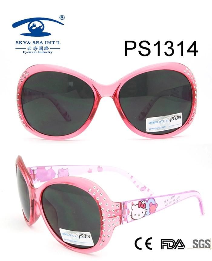 Hello Kitty Cartoon Pink Colorful Kid Plastic Sunglasses (PS1314)