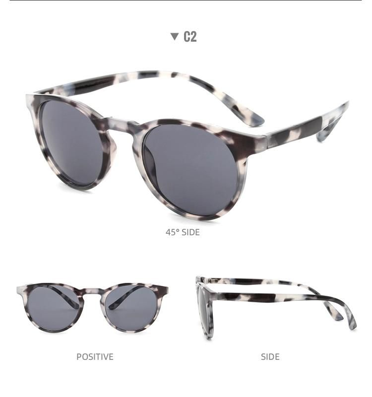 2022 Vintage Classic Style Round Frame Fashion Over Sun Glasses Demi Tortoise Shades Unisex Men Women Sunglasses