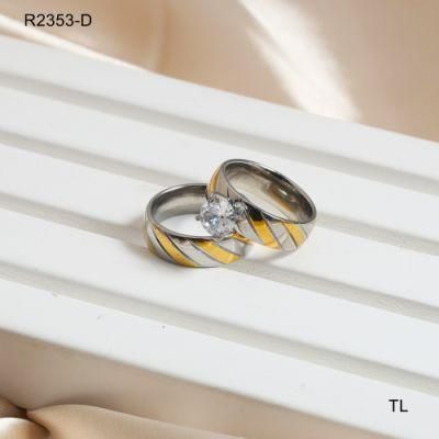 Manufacturer Custom High Quality Fashion Jewelry 18 K Gold Ring Water Proof New Arrivals Couple Ring Women and Man Cheap Diamond Ring