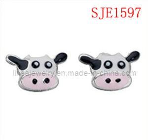 Cute Cow Deisgn Stainless Steel Earrings (SJE1597)