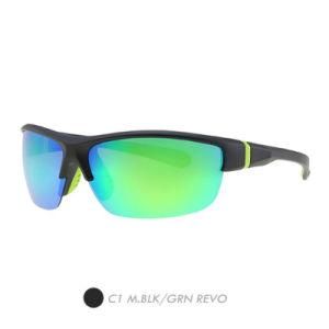 PC Polarized Sports Sunglasses, Plastic Square Half Frame Sp9004-01