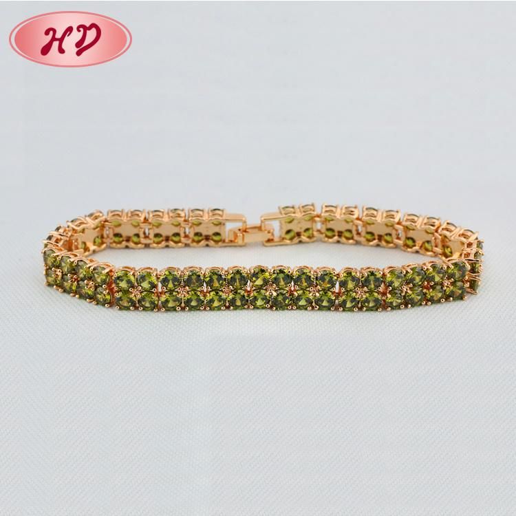 Customized Color Stones Fashion Style 18K Gold Jewelry Bracelet