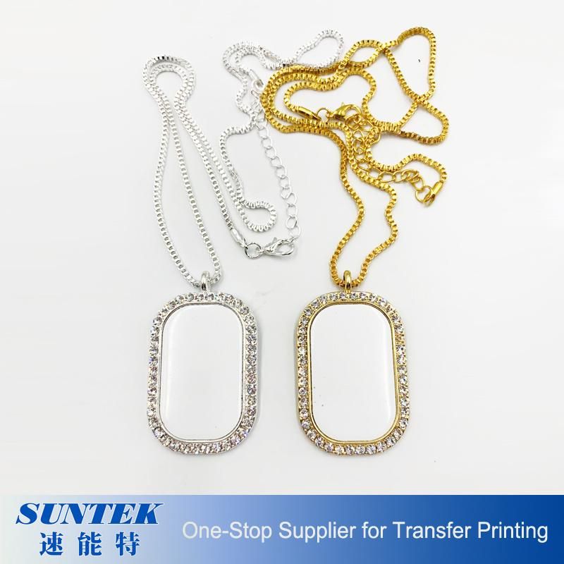 Sublimation Metal Jewelry Rhombic Necklace