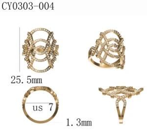 Thin Pave Fashion Rings in 925 Silver Jewelry with 18k Gold Plated in Jewelry Rings Wholesale