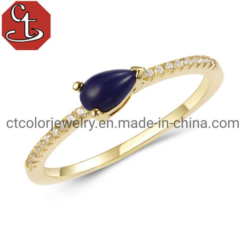 925 Silver 18K Gold Plated Ring with CZ Ring Fine Jewelry