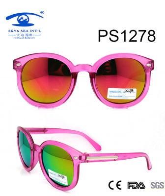Transparent Purple Colorful Kid Plastic Sunglasses (PS1278)