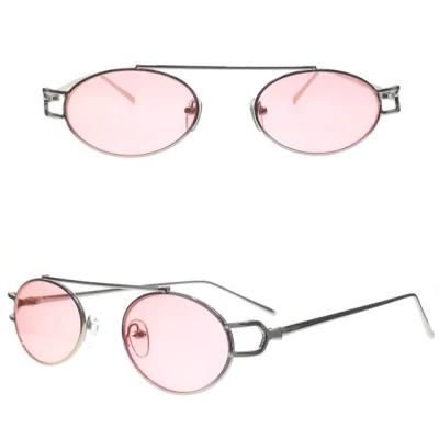 New Developed Oval Shape Small Frame Fashion Metal Sunglasses