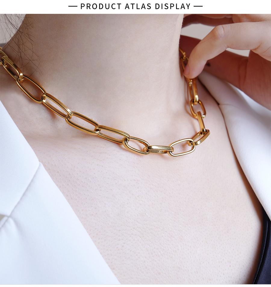 Cold Wind French Thick Chain Fashion Simple Naked Chain Necklace Female