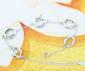 Sterling Silver Five O Charm Bracelet (B0127)