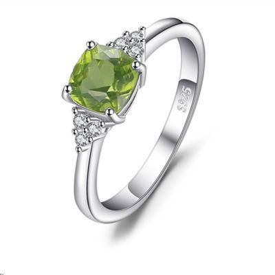 Gemstone Created Peridot Ring 925 Sterling Silver Fashion Jewelry for Women Wholesale