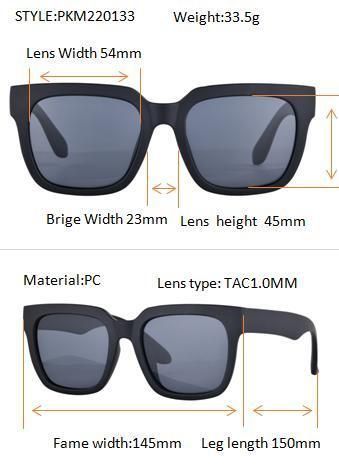 2022 Promotion Fashion CE FDA Certificated Polarized Oversize Sunglasses High Quality Unisex Plastic Designer Polarized Sunglasses