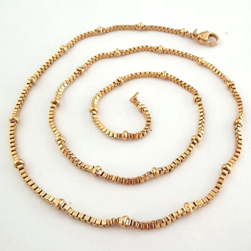Fashion Jewelry Necklace Box Chain with Beads Made of Stainless Steel for Hot Sale Jewelry Chain