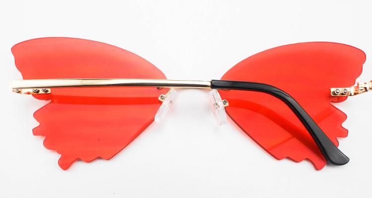 New Custom Logo Butterfly Shaped Stock Frameless Women Sunglasses