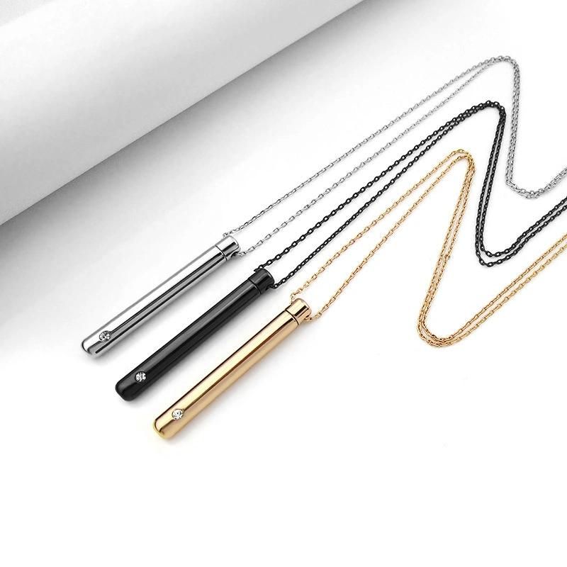 New Arrival Wholesale Empty 316L Stainless Steel Cremation Urn Pendant Crystal Perfume Bottles Necklace 2022 Fashion Jewelry