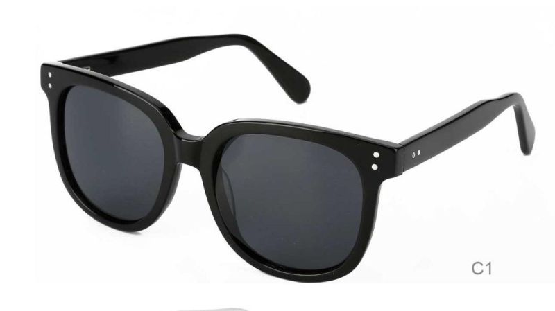 Italian Acetate Retro Vintage Women Square Big Framed Rectangle Sunglasses