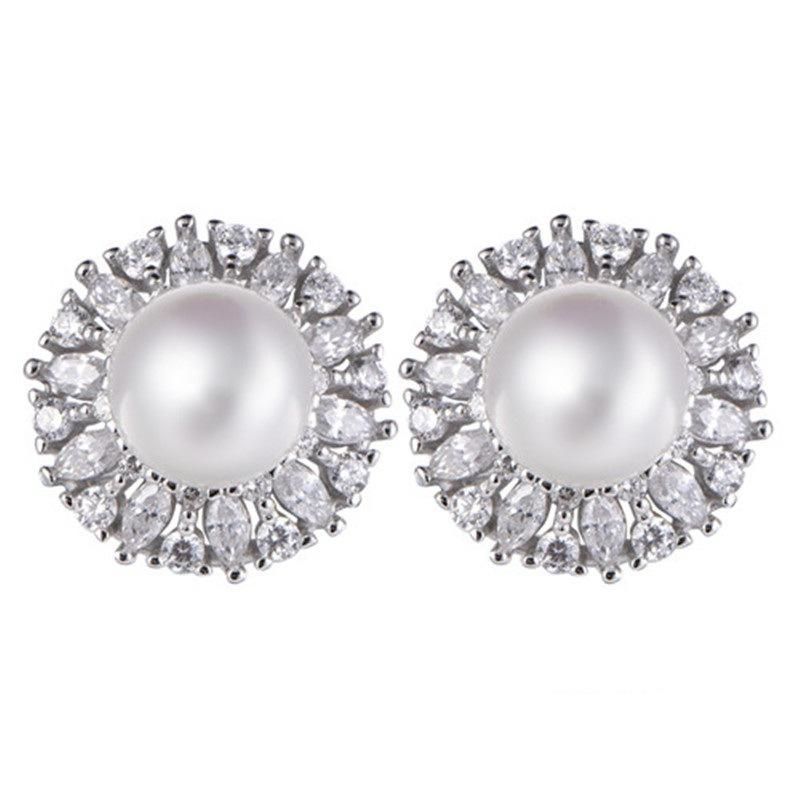 925 Sterling Silver Jacket Earring with Pearls
