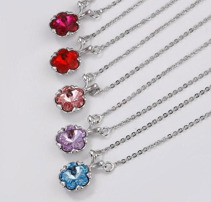 New Fashion Jewelry Korea Crystals Statement Necklace Flower Pendant