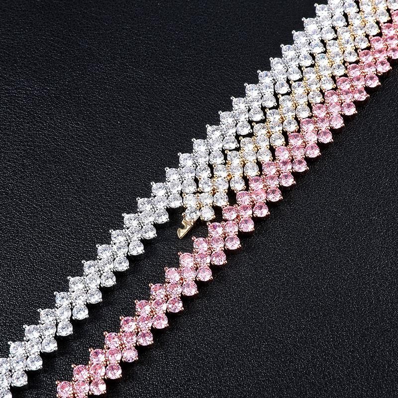 Temperament Trend Jewelry Diamond Stitching Copper Necklace