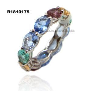 New Style Multi-Color Silver Ring