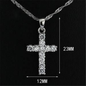 Elegant 925 Sterling Silver CZ Cross Necklace Pendant