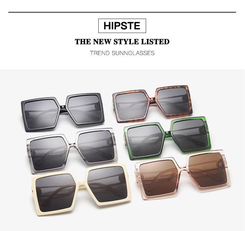 New D Home Big Frame Sunglasses Female Square Hollow Temple Personality Sunglasses