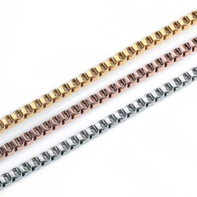 High Quality Stainless Steel Necklaces Box Chain for Fashion Jewelry
