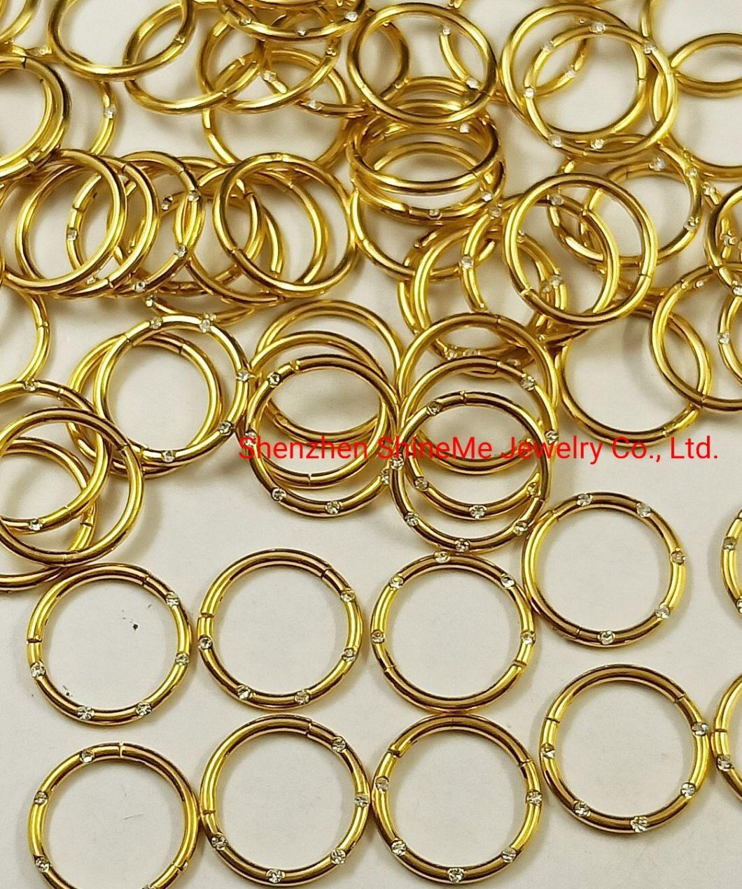 High Quality G23 Titanium Body Piercing IP Gold CZ Nose Ring Tp1974G