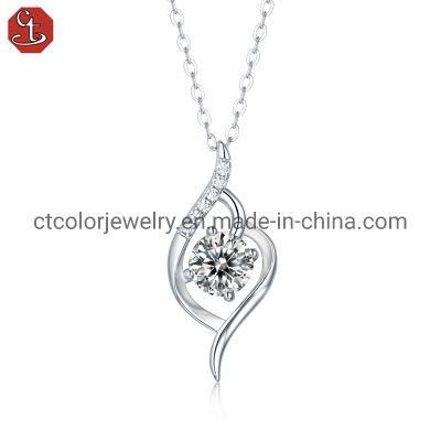 Love at First Sight Series Girls Birthday Gift Fashion Necklace One Carat Moissanite Fashion Pendant