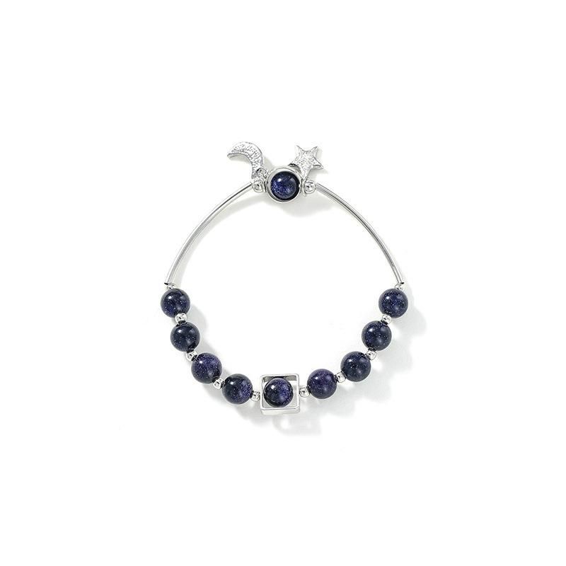 Star Blue Sandstone Transit Pearl Star Moon Bracelet