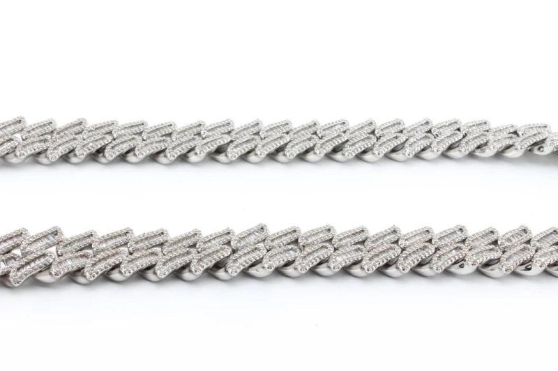Mens Iced out Tennis Cuban Chain Moissanite Cuban Link