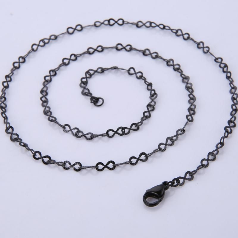 Wholesale Fashion Stainless Steel Jewelry Necklace Eight-Character Embossed Chain